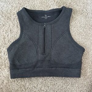 Offline by Aerie Black Zip Front Top